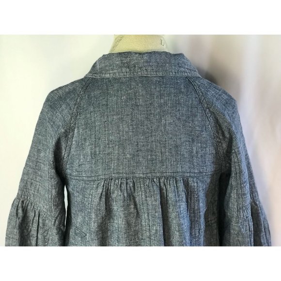 Free People Denim Blue Button Down Jacket Size XS - Picture 10 of 11